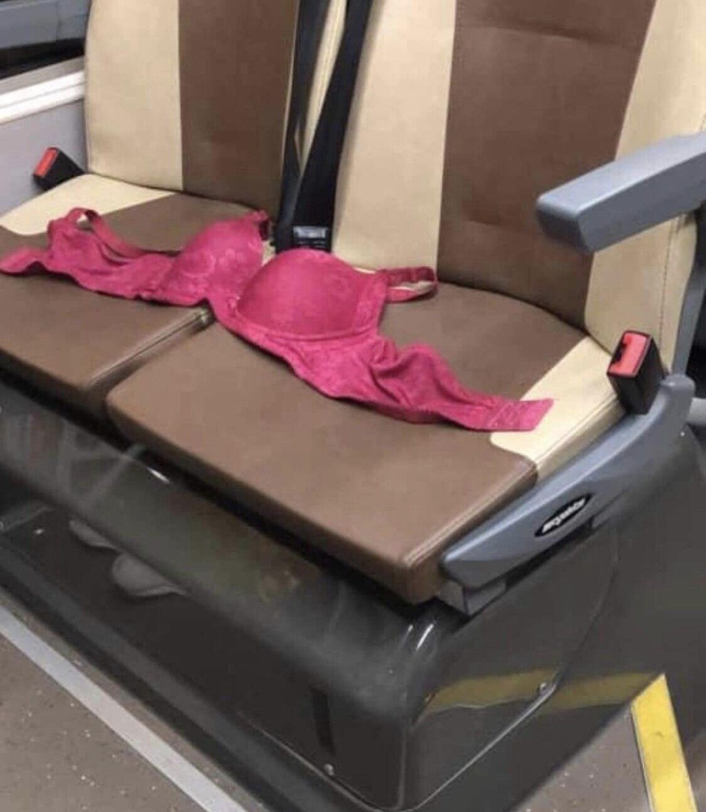 桃红色的胸围被横放于座椅上。网图