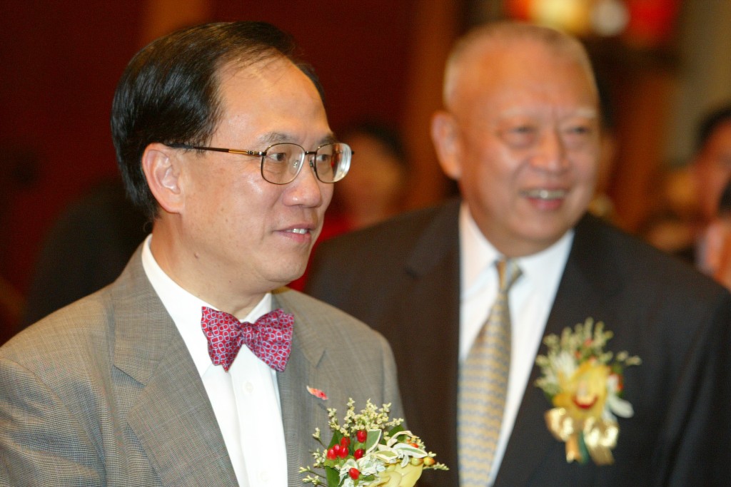 民建聯成立十三周年酒會,曾蔭權、董建華。林亦非攝 民建聯成立十三周年酒會,曾蔭權、董建華。林亦非攝
