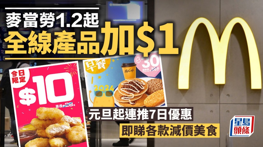 香港麥當勞決定於2024年1月2日起,上調全線產品價格1元。