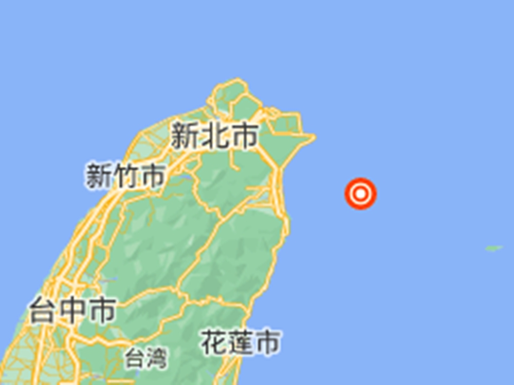 震央位於宜蘭外海。Google截圖