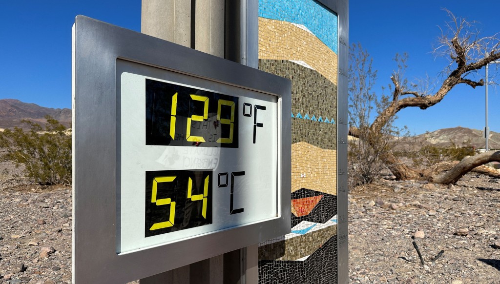 加州死亡谷星期六（15日）升至攝氏54度。  美聯社