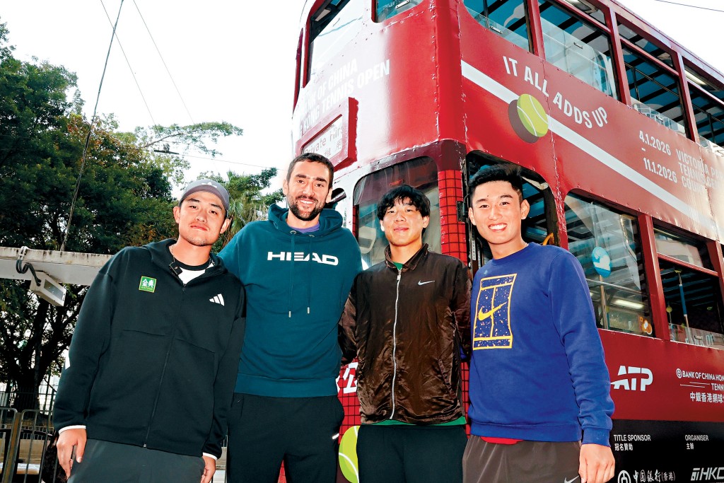 吳易昺(左起)、施歷、黃澤林、商竣程將會參加ATP香港賽。