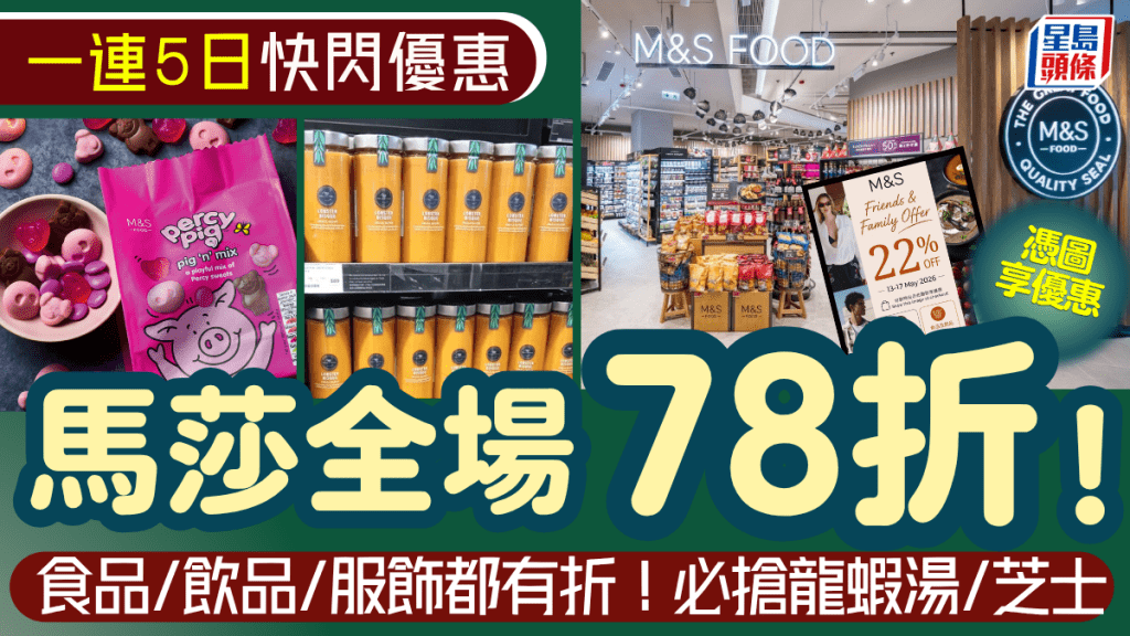 馬莎一連5日快閃78折！全線門市食品/飲品/服飾大劈價 必搶龍蝦湯/芝士/零食