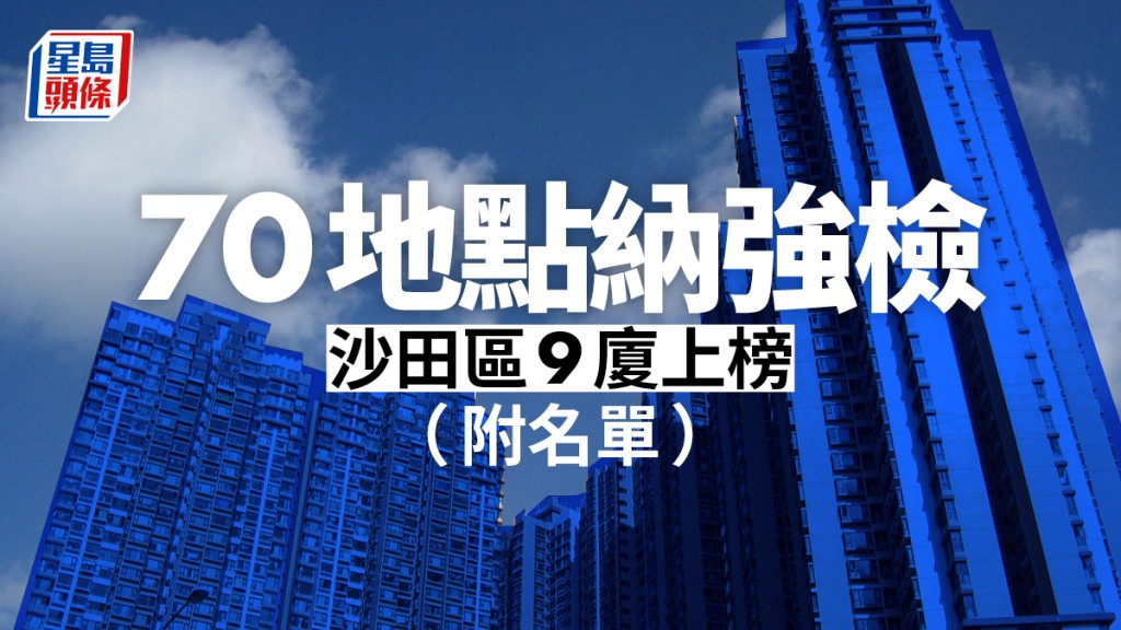 沙田帝堡城 5 座納強檢。資料圖片
