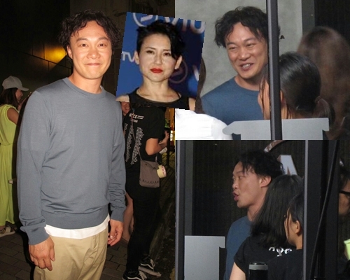 Eason現身筲箕灣一間餐廳為ViuTV拍攝節目，不過拍檔劉美君先走。