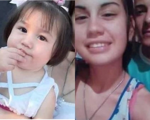 阿根廷女童瑪雅(左)被刺長針玫敗血症死亡,疑與其父母(右)參與宗教活動有關。網圖