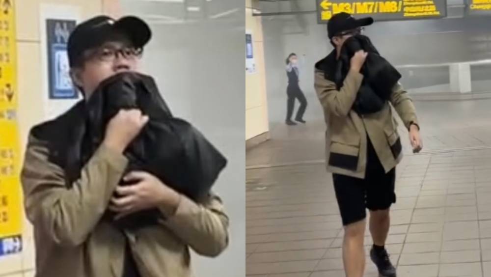 张文犯案后狡猾变装，混入民众疏散人潮。网友@cheetah.333594