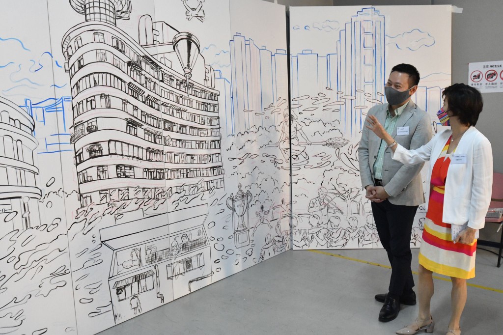 徐英偉出席「凝聚民心、追夢香港、畫出新天地」大型壁畫活動。
