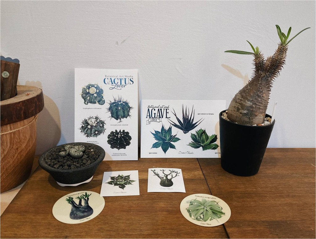 誠邀來自日本福島縣的專 業植物畫師 Saori Ohwada 於市集展售作品。