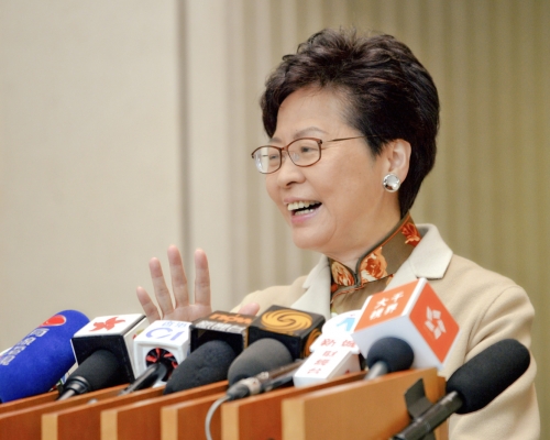林鄭月娥民望回升1.8分至47.4分。