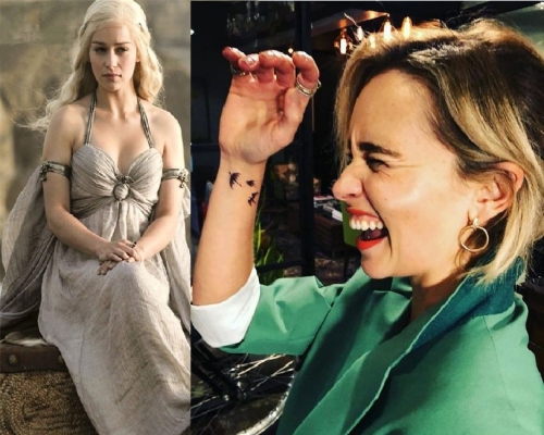 艾美莉紋了3條龍在手腕上作紀念。Emilia Clarke ig圖片