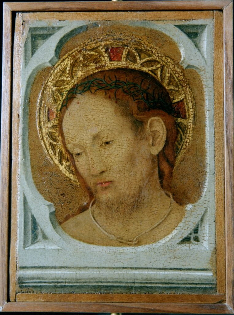 「圣母怜子图」（Pieta）双面画板中其中一面。路透社