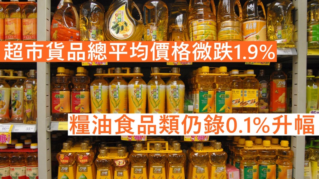 13大類51組貨品中,僅「糧油食品」類錄得0.1%的升幅。資料圖片(示意圖)