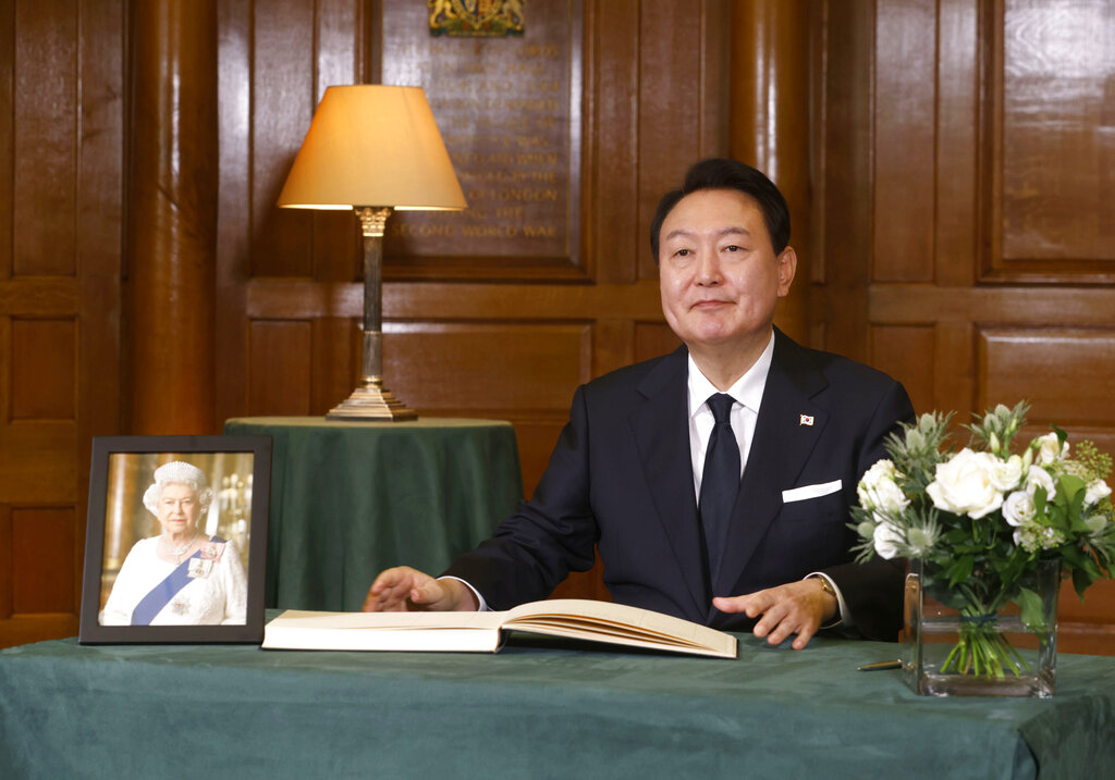 南韩总统尹锡悦。AP图片
