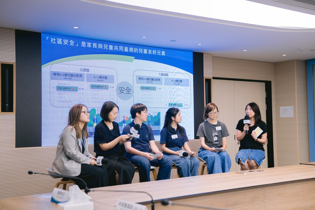 小童群益會月前舉辦「《兒童友好社區重要元素》問卷調查報告發佈暨青年分享會」,發表家長及兒童對「兒童友好社區」的看法。 小童群益會月前舉辦「《兒童友好社區重要元素》問卷調查報告發佈暨青年分享會」,發表家長及兒童對「兒童友好社區」的看法。