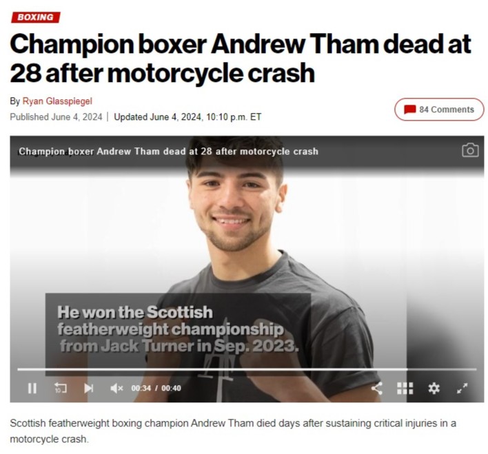 谢嘉怡堂兄Andrew Tham离世消息，不少外媒都有报道。