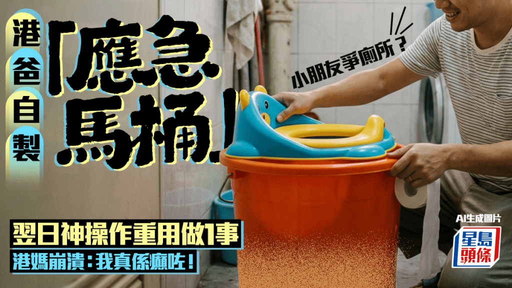港爸神操作用膠桶自製「應急馬桶」解困 翌日竟重用做1事！？港媽崩潰：我真係癲咗