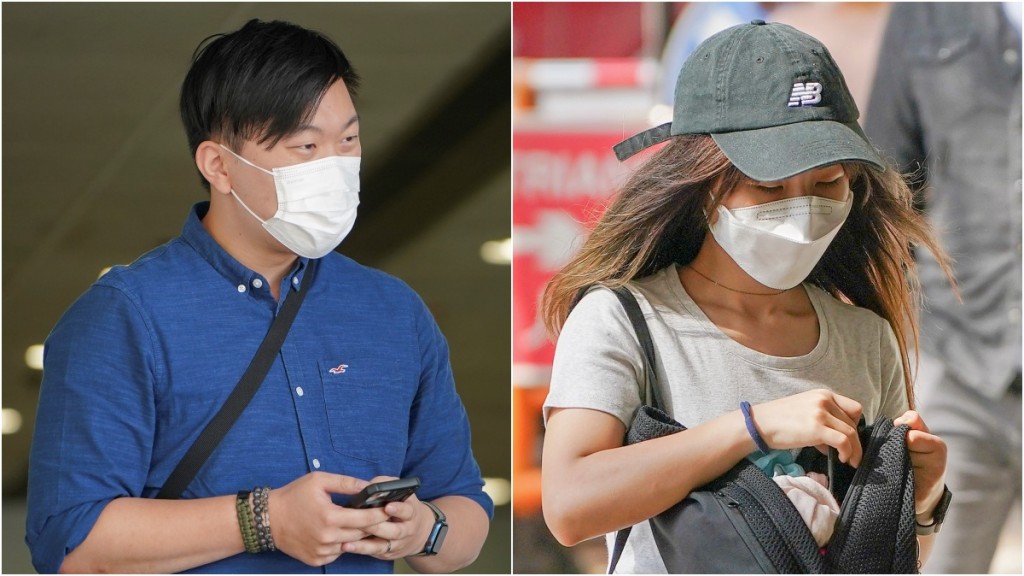 左起被告：黃梓軒、伍敏怡。 資料圖片