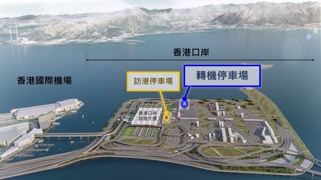 自動化停車場位置。機管局提供