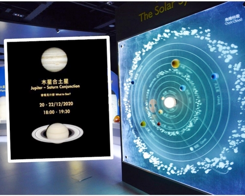 在12月21日(星期一),木星和土星在視覺上會極為靠近。小圖為片段截圖