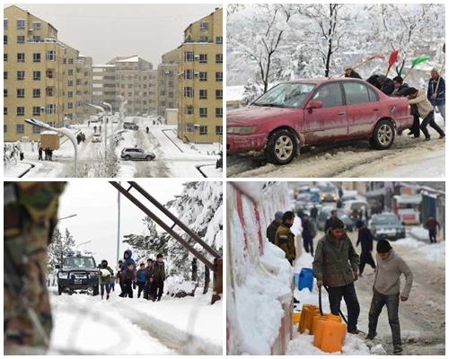 阿富汗及巴基斯坦部分地區落大雪，並且發生雪崩，多人死傷。AP, 新華社圖片