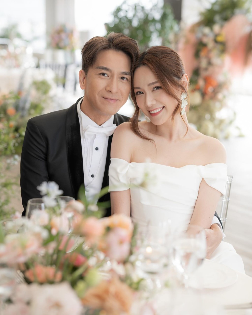 馬國明與湯洛雯日前在香港五星級酒店補辦婚宴。