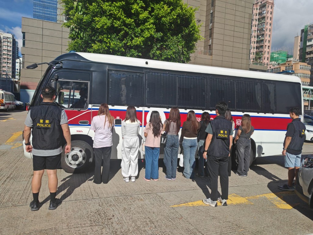 警方拘捕8名泰籍女子。警方提供