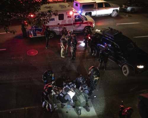 美國波特蘭市一名男子在示威衝突中中槍身亡。AP圖片