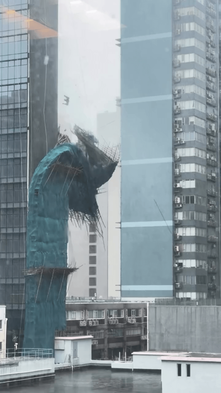 棚架跌落旁邊工廈天台。Threads：digi.innovation.mkt