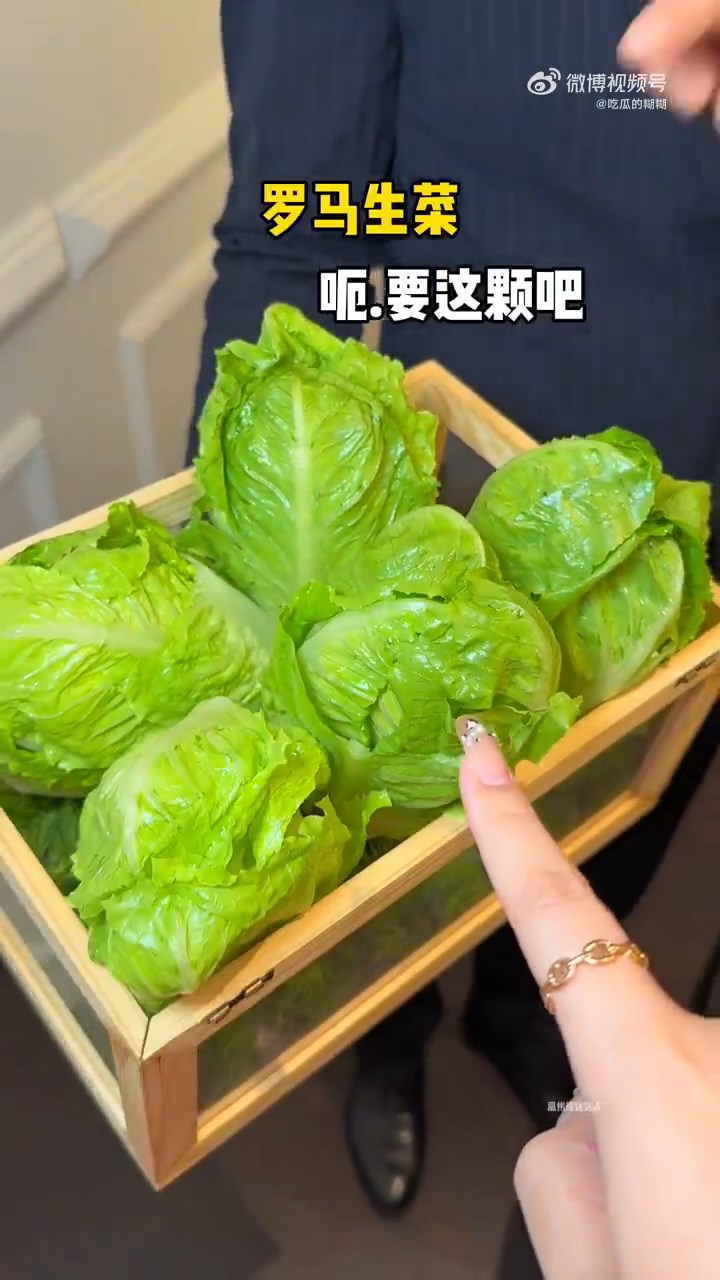 沙律全程僅使用一棵羅馬生菜製作。微博 沙律全程僅使用一棵羅馬生菜製作。微博