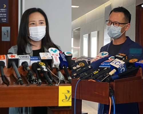 葛珮帆(右)指如國安法引過往言行證犯罪意圖合理,郭榮鏗(左)批評是違反普通法。 資料圖片