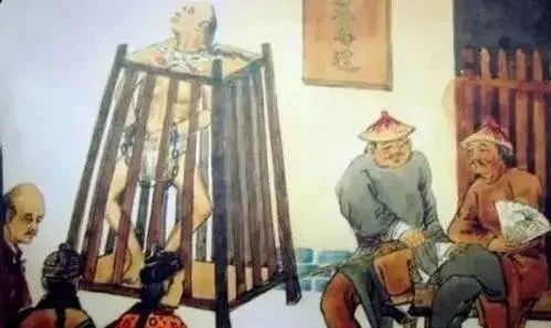 站籠又叫立枷，是明清兩代常用的酷刑。