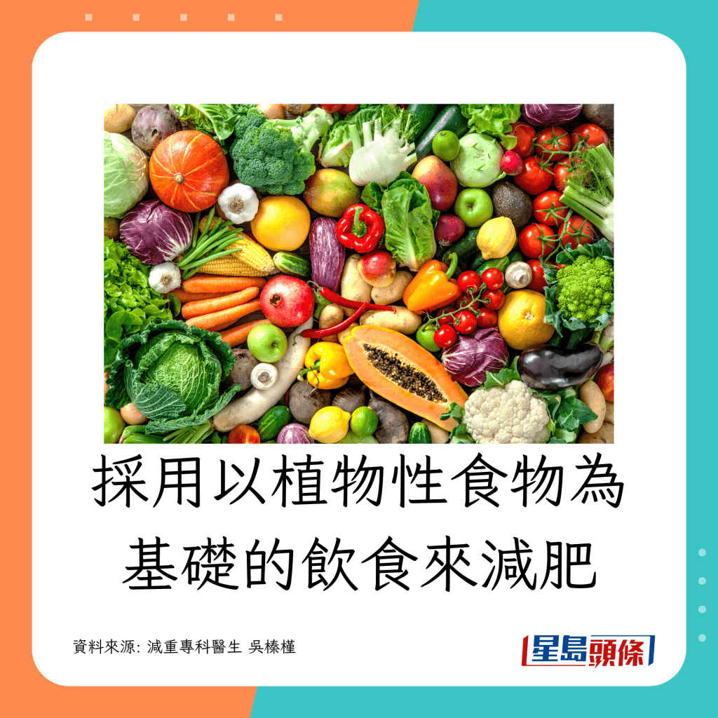採用以植物性食物為基礎的飲食來減肥