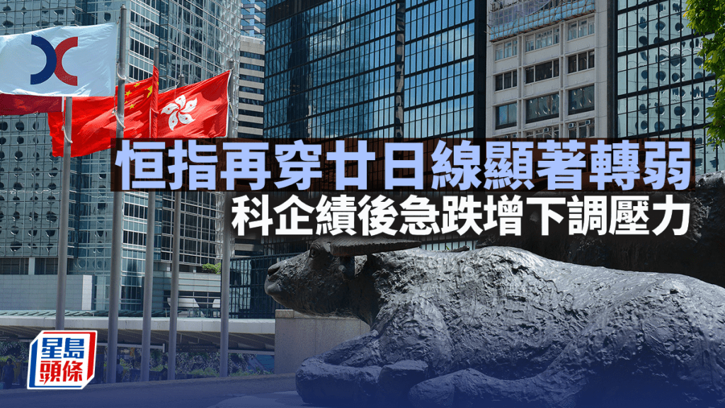恒指再穿廿日線顯著轉弱｜古天后