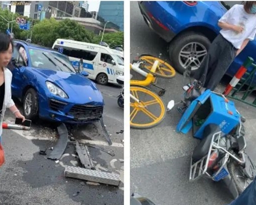 75歲老翁駕保時捷撞傷3人,網民勸年紀大反應慢不要開車。網圖