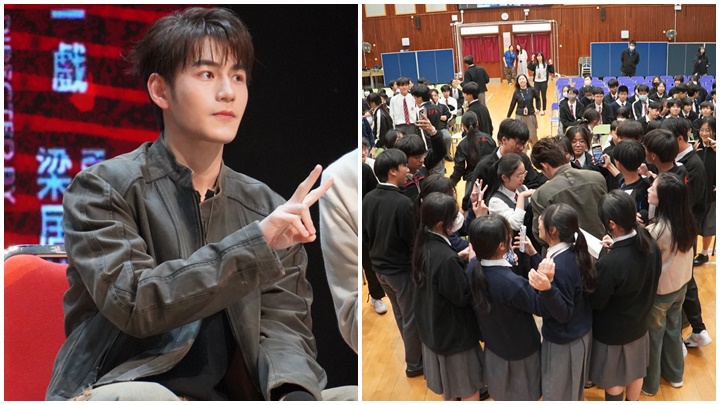 Jeffrey踏入校園引「暴動」 男同學隔空尖叫  為DSE考生打氣：唔開心就Direct我啦