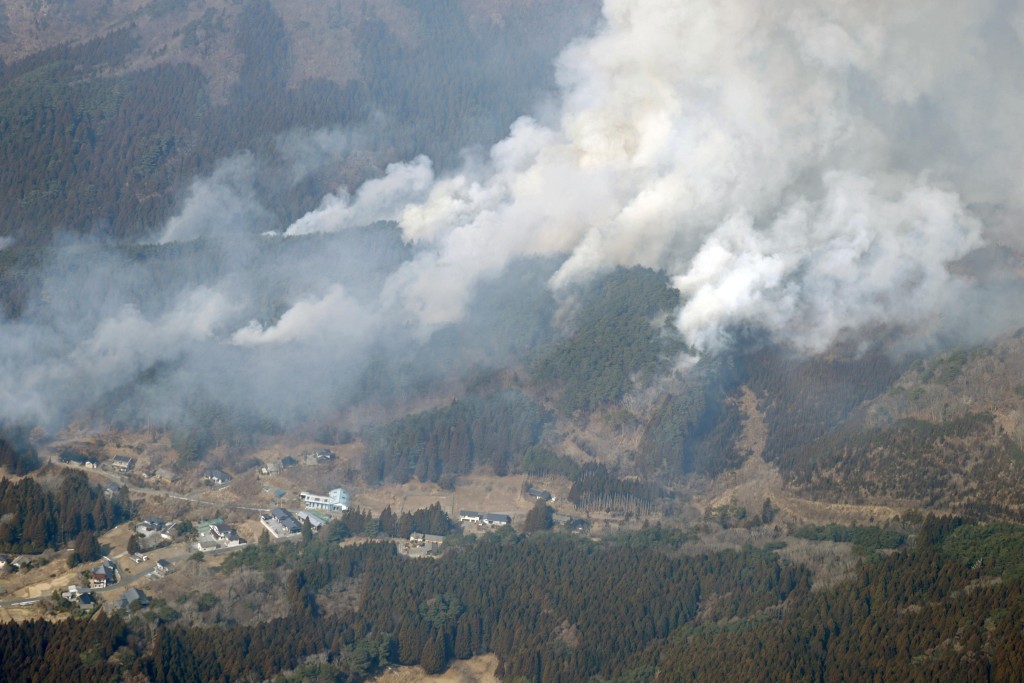 岩手縣發生大規模山火。（路透社）