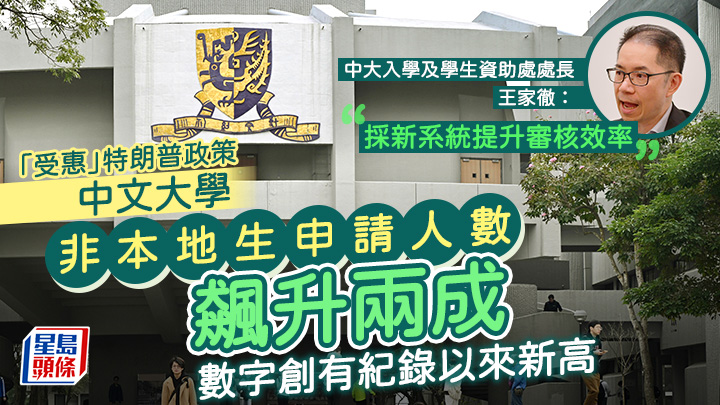 中大非本地生申請人數飆升兩成 「受惠」特朗普政策 王家徹：採新系統提升審核效率