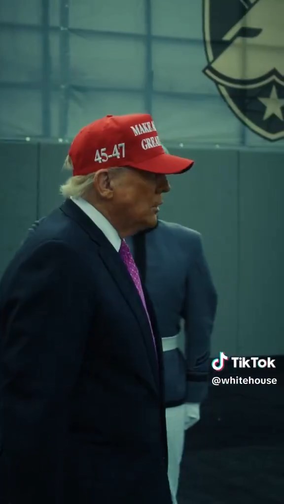 影片大部份鏡頭都是以特朗普為主。TikTok@whitehouse 影片大部份鏡頭都是以特朗普為主。TikTok@whitehouse