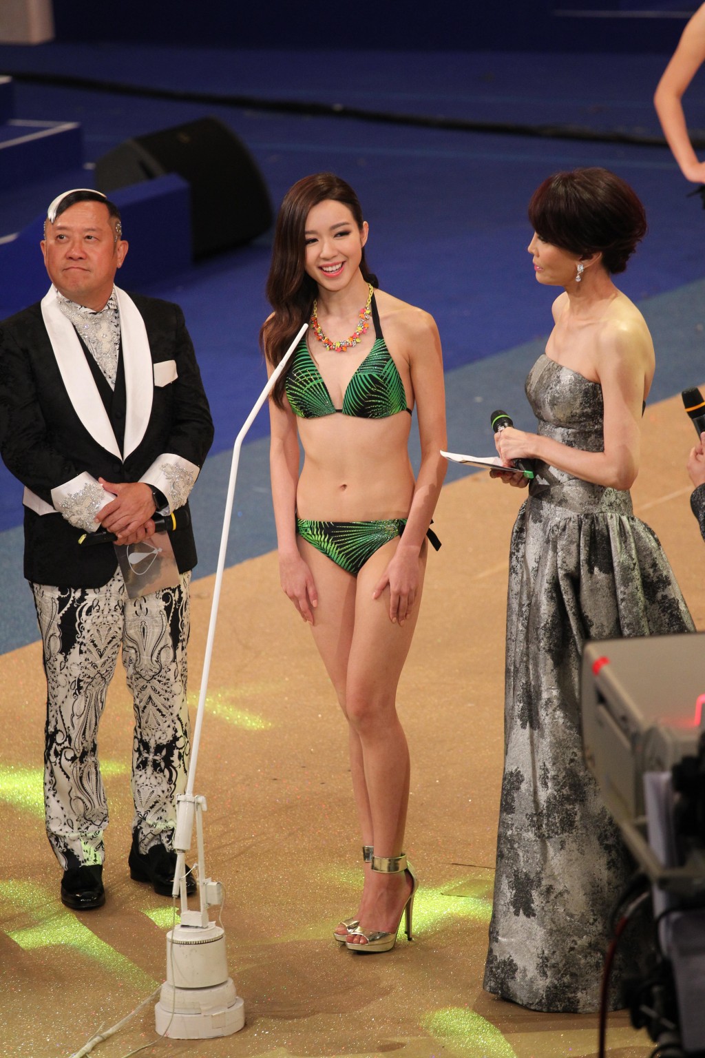 麥明詩（中）參選2015年的香港小姐奪冠入行。