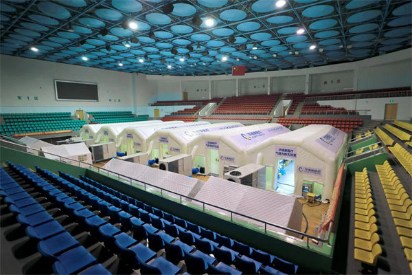 蘇州爆疫即加設四個氣膜實驗室以提升檢測量。