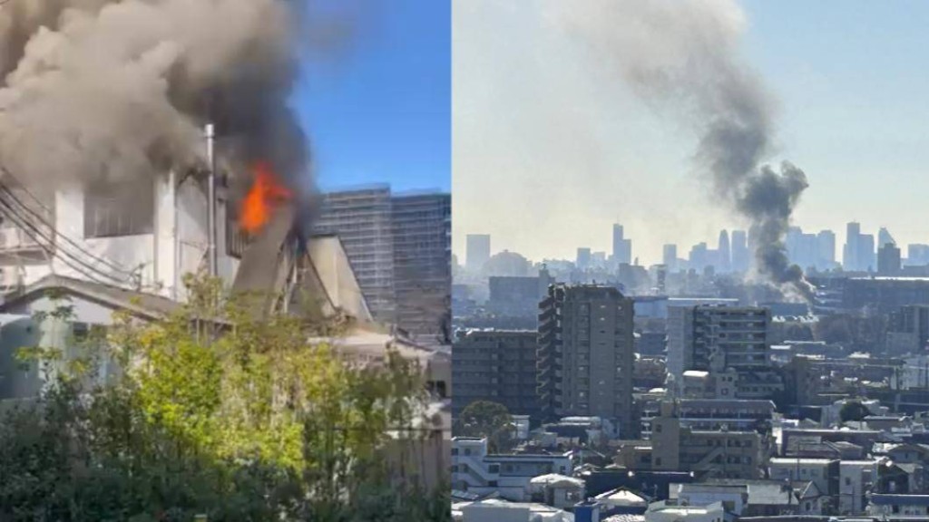 东京消防厅派出化学应对部队及33辆消防车前往现场灌救。网上图片