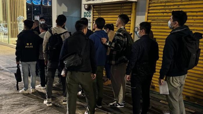 警方拘捕8人。警方圖片