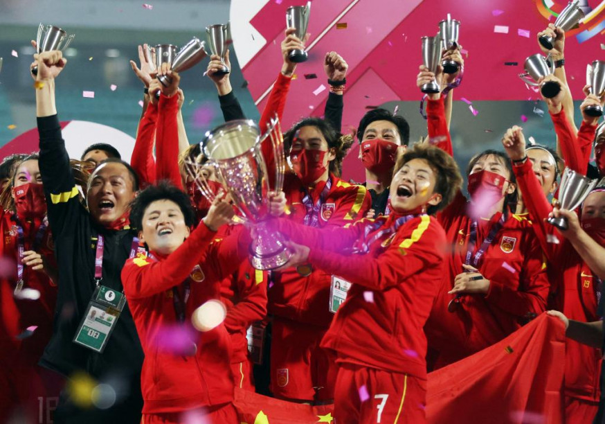女足亞洲盃決賽國家隊奪冠。路透社圖片