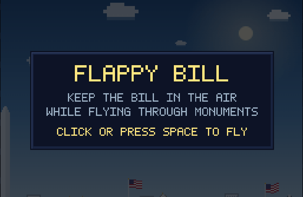 白宮版《Flappy Bill》。 白宮版《Flappy Bill》。