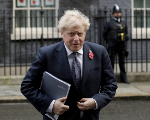 英國首相約翰遜,近日與確診患者有緊密接觸,須自我隔離。AP