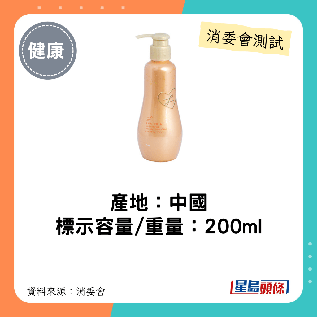 消委會髮泥髮蠟5星名單｜Lucido–L 造型啫喱(彈性曲髮)容量為200ml。