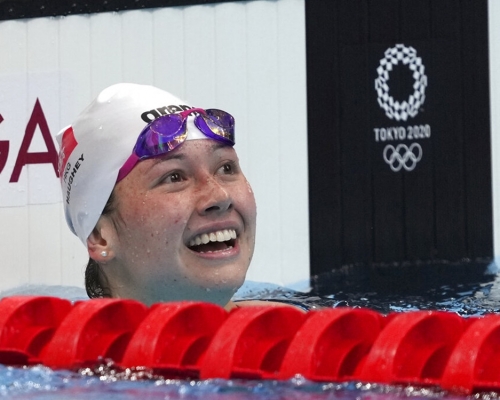 何詩蓓歷史性奪得200米自由泳銀牌。AP