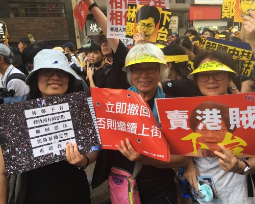 三人指,林鄭月娥推動修例是「急於投誠」,罔顧港人福祉。