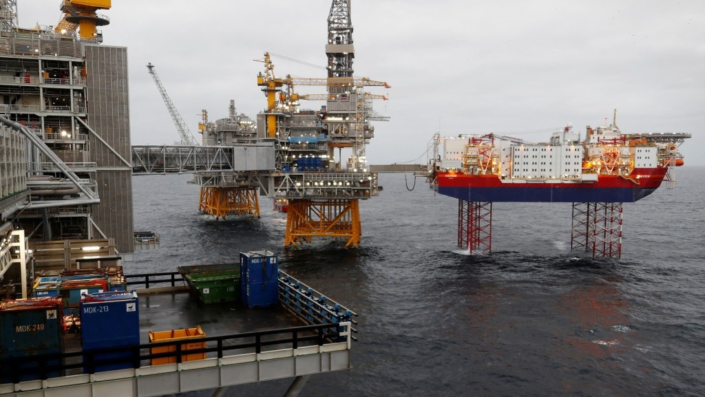 挪威國家石油公司位於北海的鑽油台。路透社資料圖片